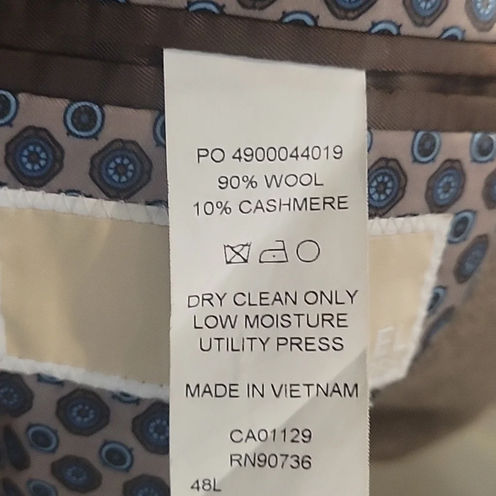 Michael Kors brown wool cashmere sport coat men's 48L